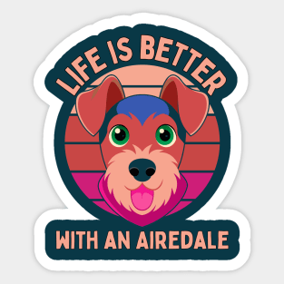 Airedale Terrier Mom Dad Sticker